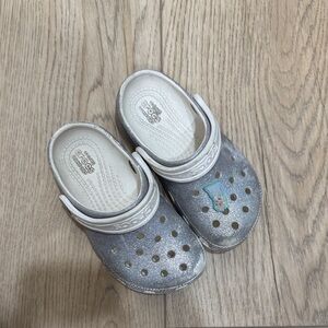 CROCS Kids Shimmering Silver Water Shoes